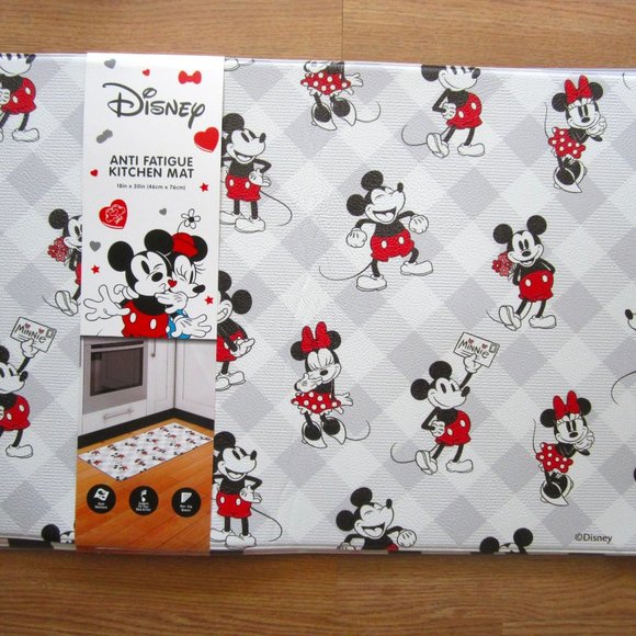 Disney Kitchen Disney Mickey Minnie Gingham Mail Letter Grey Anti